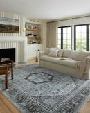 Loloi Odette Traditional in Sky and Charcoal 2' 3" x 3'10" Accent Rug (ODT-08)