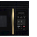 Forno Scalo 30-Inch Over the Range Microwave in Black with Antique Brass Handle – 1.6 cu.ft, 300 CFM Vent, Touch Control, LED Light (FOTR3007-30BLK)