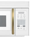 Forno Scalo 30-Inch Over the Range Microwave in White with Antique Brass Handle – 1.6 cu.ft, 300 CFM Vent, Touch Control, LED Light (FOTR3007-30WHT)