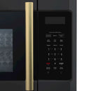 Forno Fornace 30-Inch Over-the-Range Convection Microwave in Black with Antique Brass Handle – 1.5 cu.ft, 300 CFM Vent, Touch Control, LED Light (FOTR3038-30BLK)