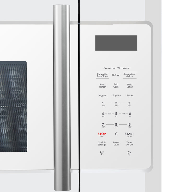 Forno Fornace 30-Inch Over-the-Range Convection Microwave in White with Stainless Steel Handle – 1.5 cu.ft, 300 CFM Vent, Touch Control, LED Light (FOTR3038-30WHT)