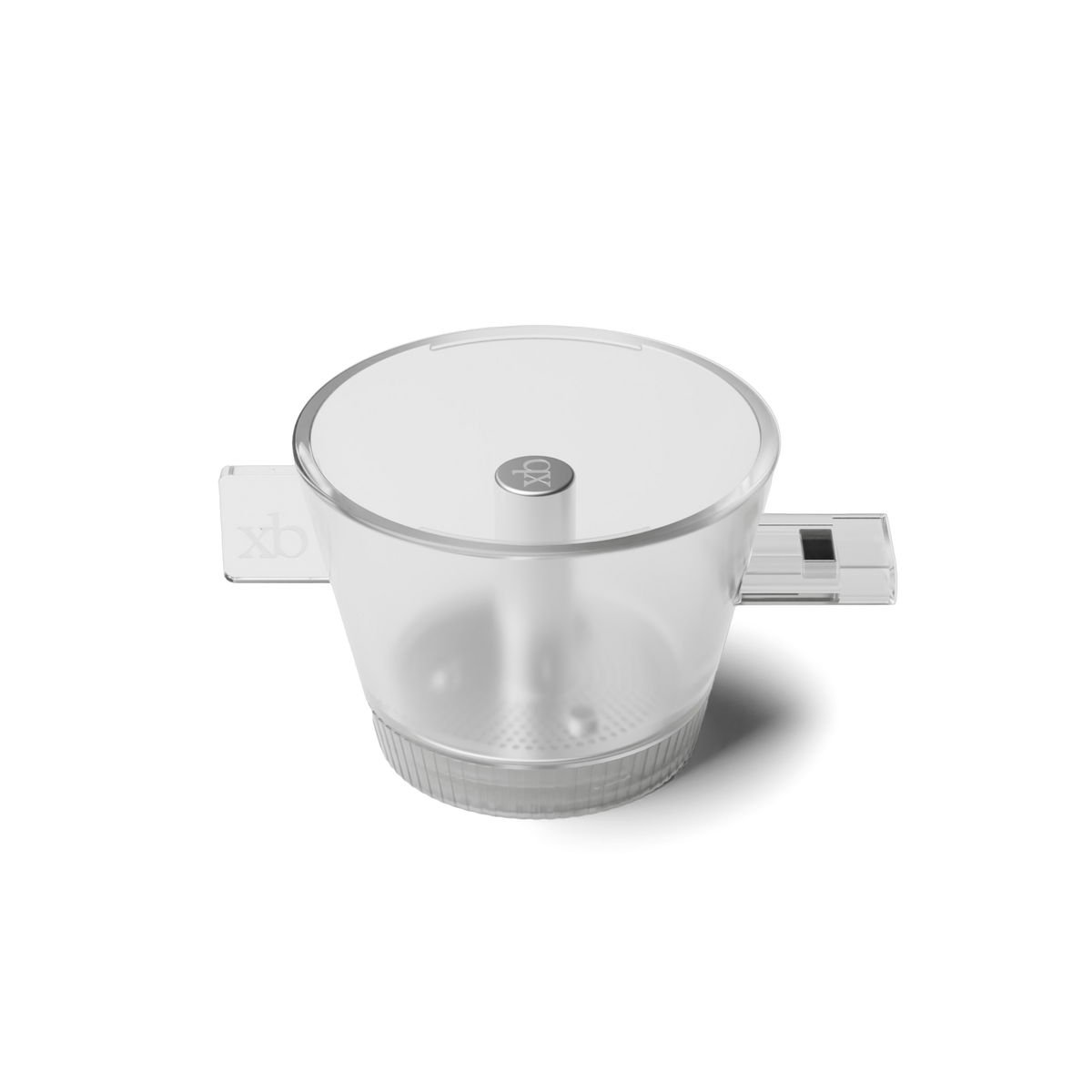 Clear Omni tea brewer with transparent siphon chamber and side handle