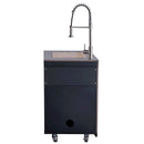 Forno Rimini Outdoor Kitchen 30-Inch BBQ 62,600 BTU, 3 Burners with Sear & Rotisserie, 2.4 cu.ft. Beverage Center, Stainless Steel Sink, Black Cabinets & Gray Sintered Stone Countertop (FODKT2544BLK)