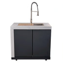 Forno Rimini Outdoor Kitchen 30-Inch BBQ 62,000 BTU, 4.8 cu.ft. Beverage Center, Stainless Steel Sink, White Countertops (FODKT2575WHT)