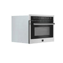 Forno 5-Piece Appliance Package - 30-Inch Electric Range, Wall Mount Range Hood, 60-Inch Refrigerator, Dishwasher, and 24-Inch Microwave Oven in Stainless Steel