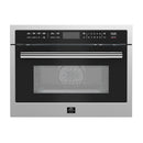 Forno 5-Piece Appliance Package - 48-Inch Electric Range, Wall Mount Range Hood, 60-Inch Refrigerator, Dishwasher, and 24-Inch Microwave Oven in Stainless Steel