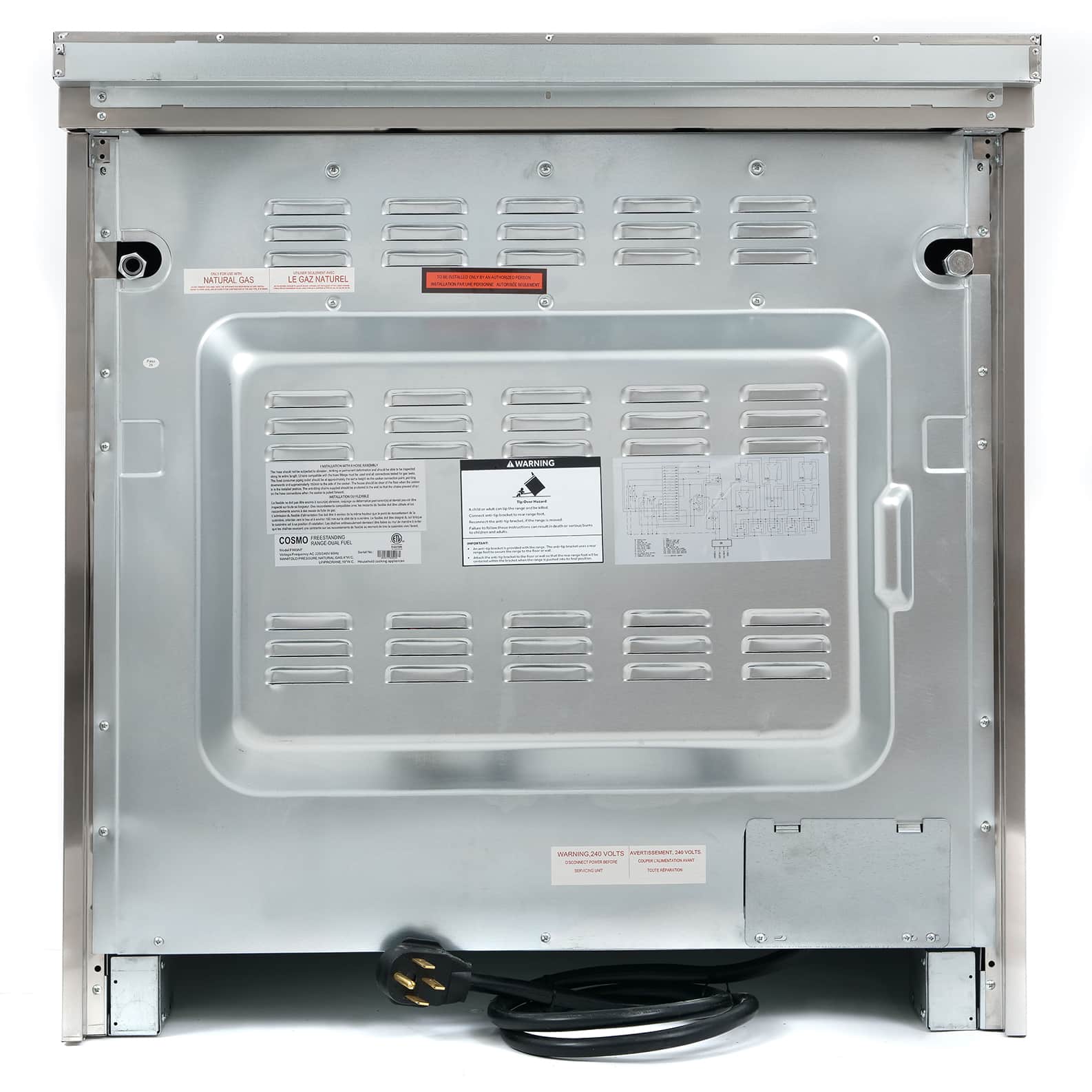 Cosmo 36-Inch 3.8 Cu. Ft. Single Oven Dual Fuel Range in Stainless Ste