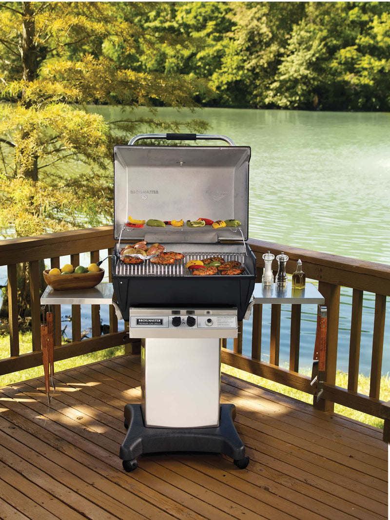 Broilmaster 27-Inch Super Premium Series Built-In Liquid Propane Grill with 2 Burners, 442 sq. in. Surface Size, Warming Rack in Black (P3SX)