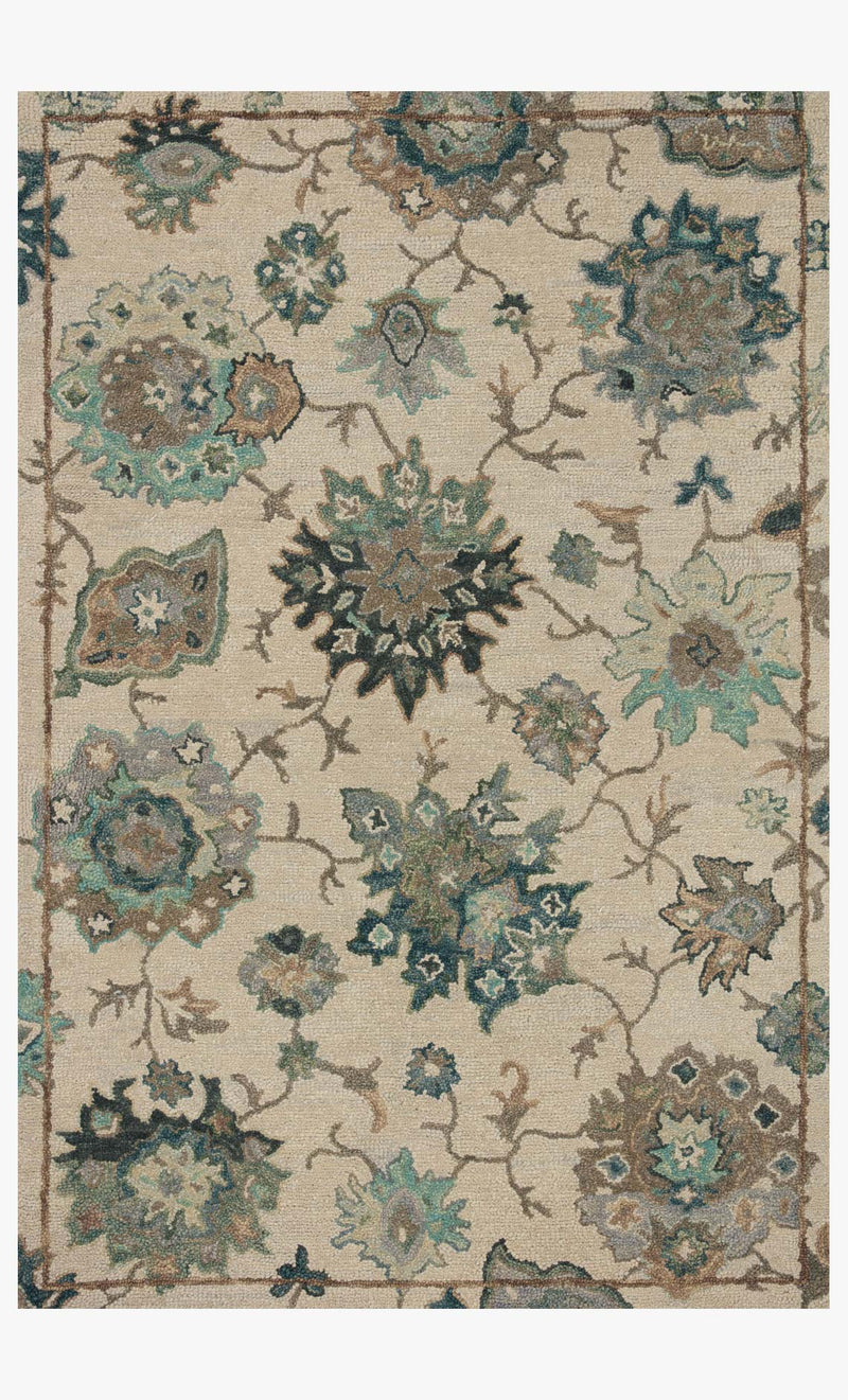 Loloi Padma Transitional Ivory and Blue 2' 3" x 3' 9" Accent Rug