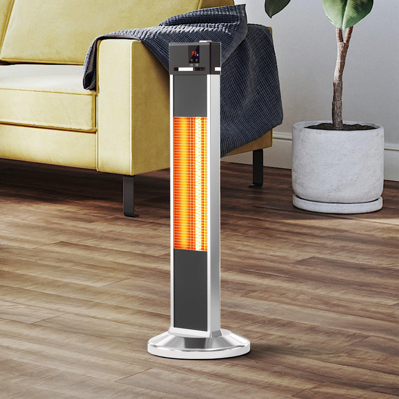 Parrot Uncle 32-Inch H Portable Vertical Infrared Heater 1500W Electric Stander with Remote Control, Tip-over Switch, LED Display 24h Timer (PD15R)