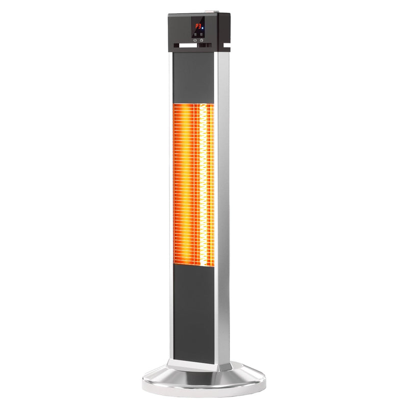 Parrot Uncle 32-Inch H Portable Vertical Infrared Heater 1500W Electric Stander with Remote Control, Tip-over Switch, LED Display 24h Timer (PD15R)