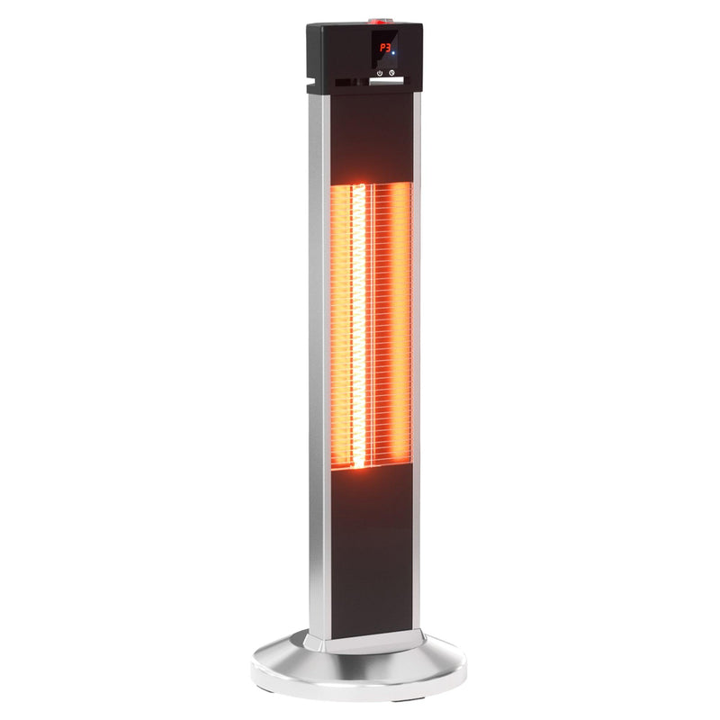Parrot Uncle 32-Inch H Portable Vertical Infrared Heater 1500W Electric Stander with Remote Control, Tip-over Switch, LED Display 24h Timer (PD15R)