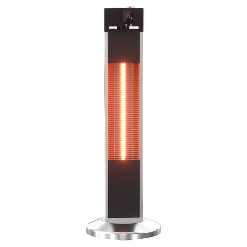 Parrot Uncle 32-Inch H Portable Vertical Infrared Heater 1500W Electric Stander with Remote Control, Tip-over Switch, LED Display 24h Timer (PD15R)