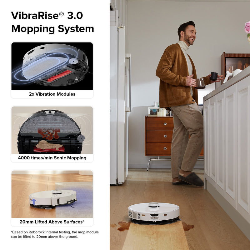 Roborock S8 MaxV Ultra with Refill & Drainage System with 10000Pa Suction Power with Liftable Brush and Mop Pads
