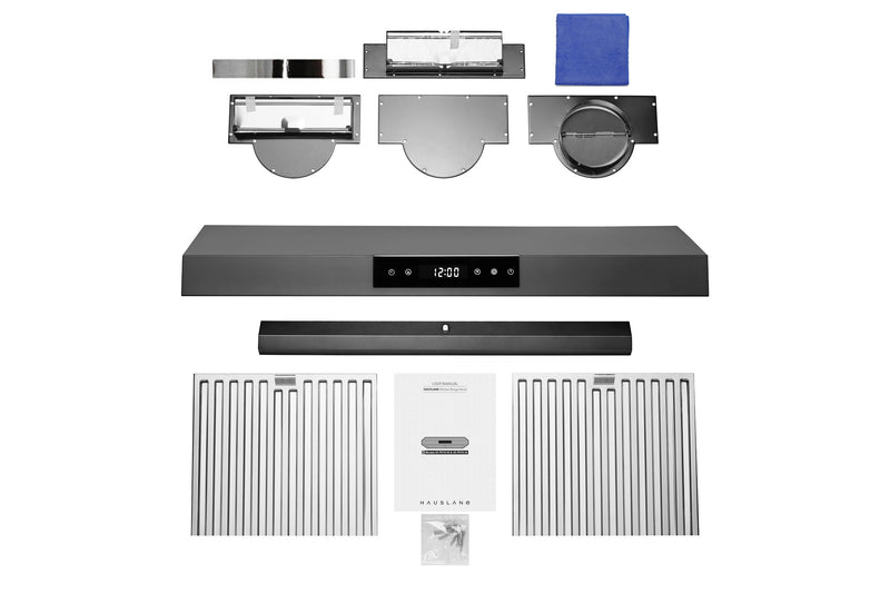 Hauslane Under Cabinet Touch Control Range Hood with Stainless Steel Filters in Black Stainless Steel (UC-PS18BSS)