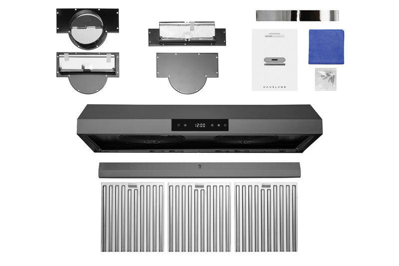 Hauslane Under Cabinet Touch Control Range Hood with Stainless Steel Filters in Black Stainless Steel (UC-PS18BSS)