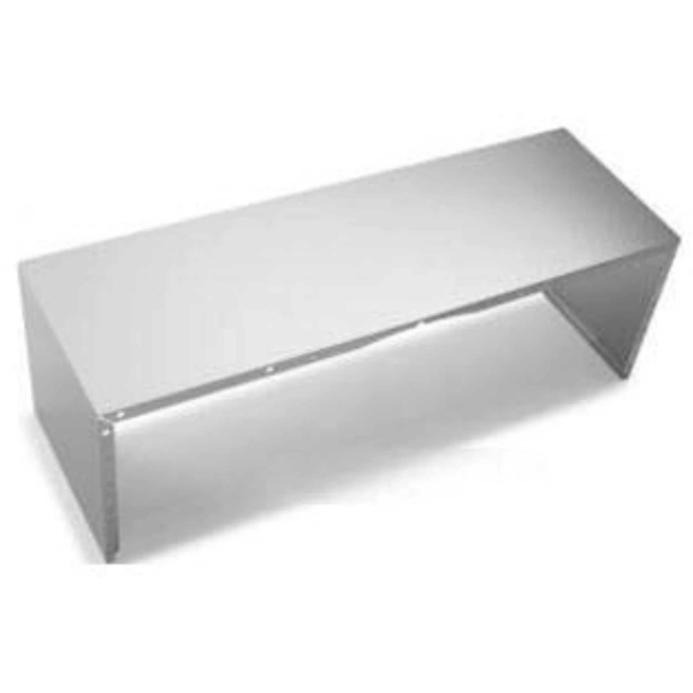 Stainless steel duct cover with rectangular opening and angled vent