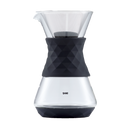 SAKI Pour Over Coffee Maker with Double Layer Stainless Steel Filter, Silicone Lid, Coffee Dripper Brewer, Heat Resistant Borosilicate Pour Over Carafe, 24 Ounce