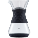 SAKI Pour Over Coffee Maker with Double Layer Stainless Steel Filter, Silicone Lid, Coffee Dripper Brewer, Heat Resistant Borosilicate Pour Over Carafe, 24 Ounce