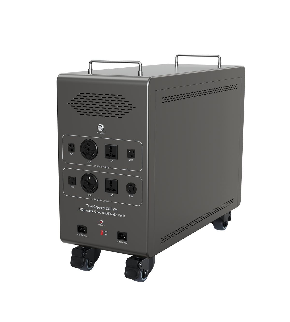 Dory Power Sentry PRO Max Portable Solar Generator, 8300Wh LiFePO4 Battery, 120V/240V 6000W AC Output