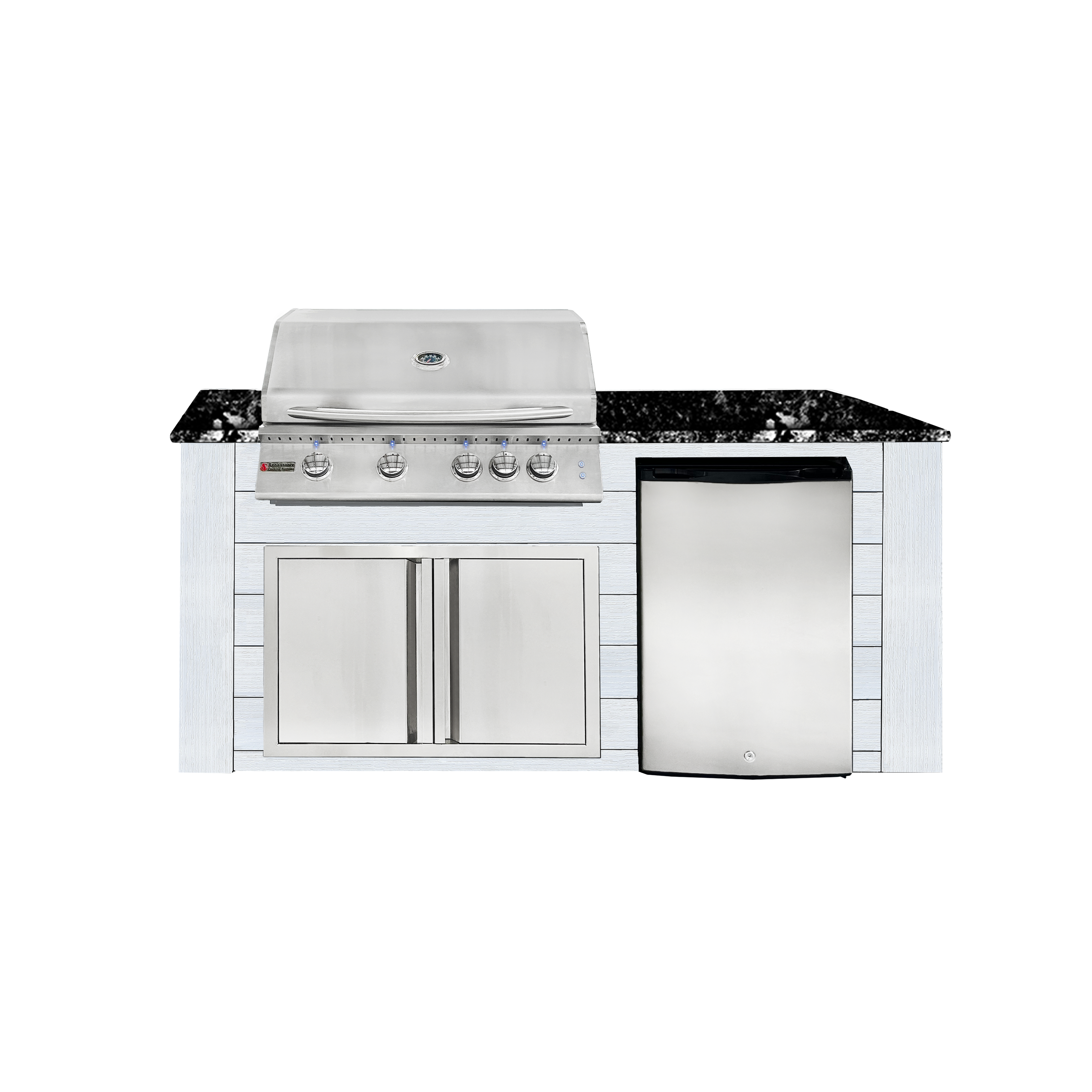 6ft black/white, with lights, double door