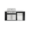 Renaissance Pro-Fit 6 ft. Pre-Fab Outdoor Kitchen Island – White Granite Countertop with Black PVC Paneling (RCS6WBLK)