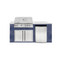 Renaissance Pro-Fit 6 ft. Pre-Fab Outdoor Kitchen Island – White Granite Countertop with Blue PVC Paneling (RCS6WBLU)