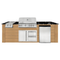 Renaissance Pro-Fit 8 ft. Pre-Fab Outdoor Kitchen Island – Black Granite Countertop with Cedar PVC Paneling (RCS8BCDR)