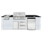 Renaissance Pro-Fit 8 ft. Pre-Fab Outdoor Kitchen Island – Black Granite Countertop with White PVC Paneling (RCS8BWHT)