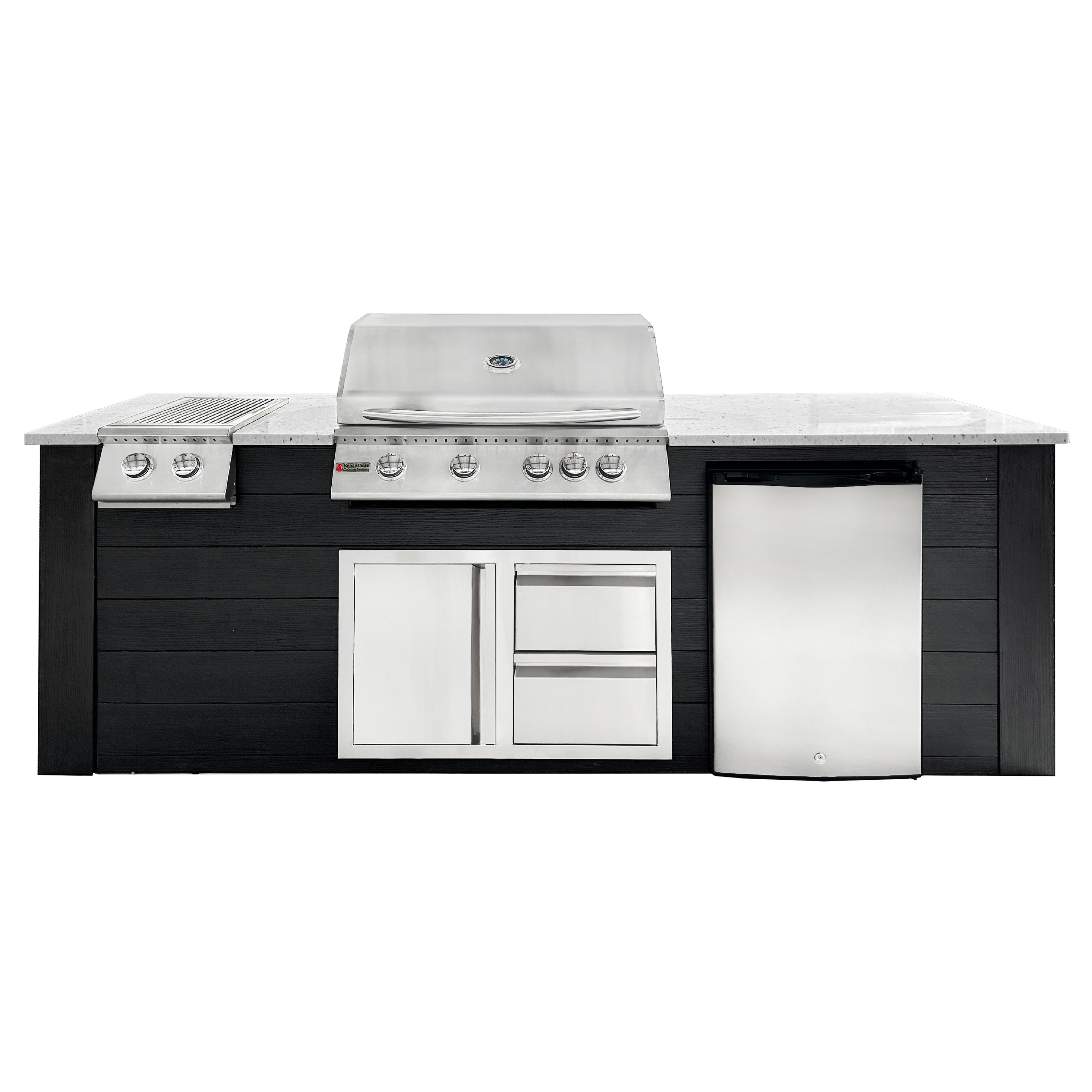 8ft white granite / black paneling, no lights, VDC1SCL combo