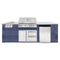Renaissance Pro-Fit 8 ft. Pre-Fab Outdoor Kitchen Island – White Granite Countertop with Blue PVC Paneling (RCS8WBLU)