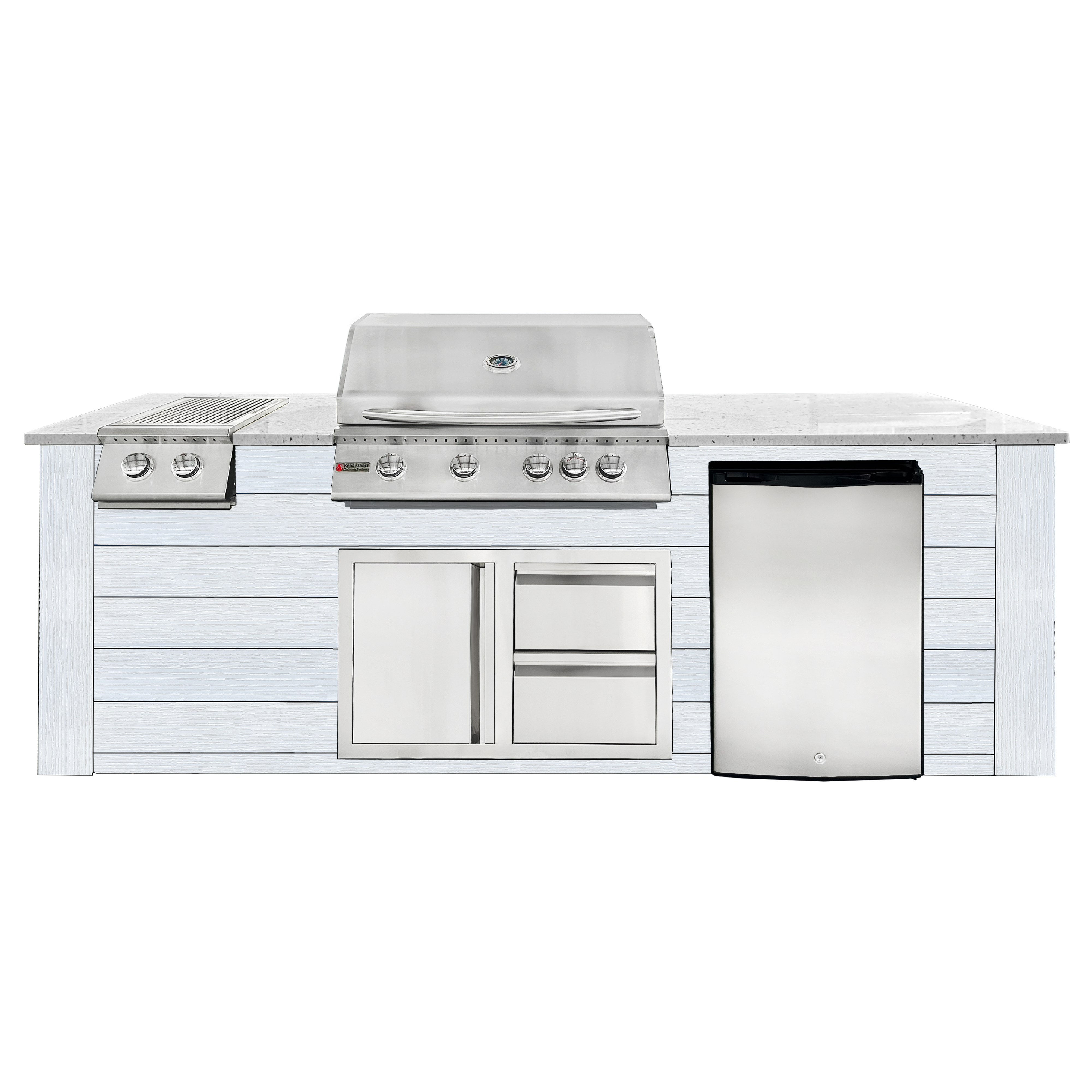 8ft white granite / white paneling, no lights, VDC1SCL combo