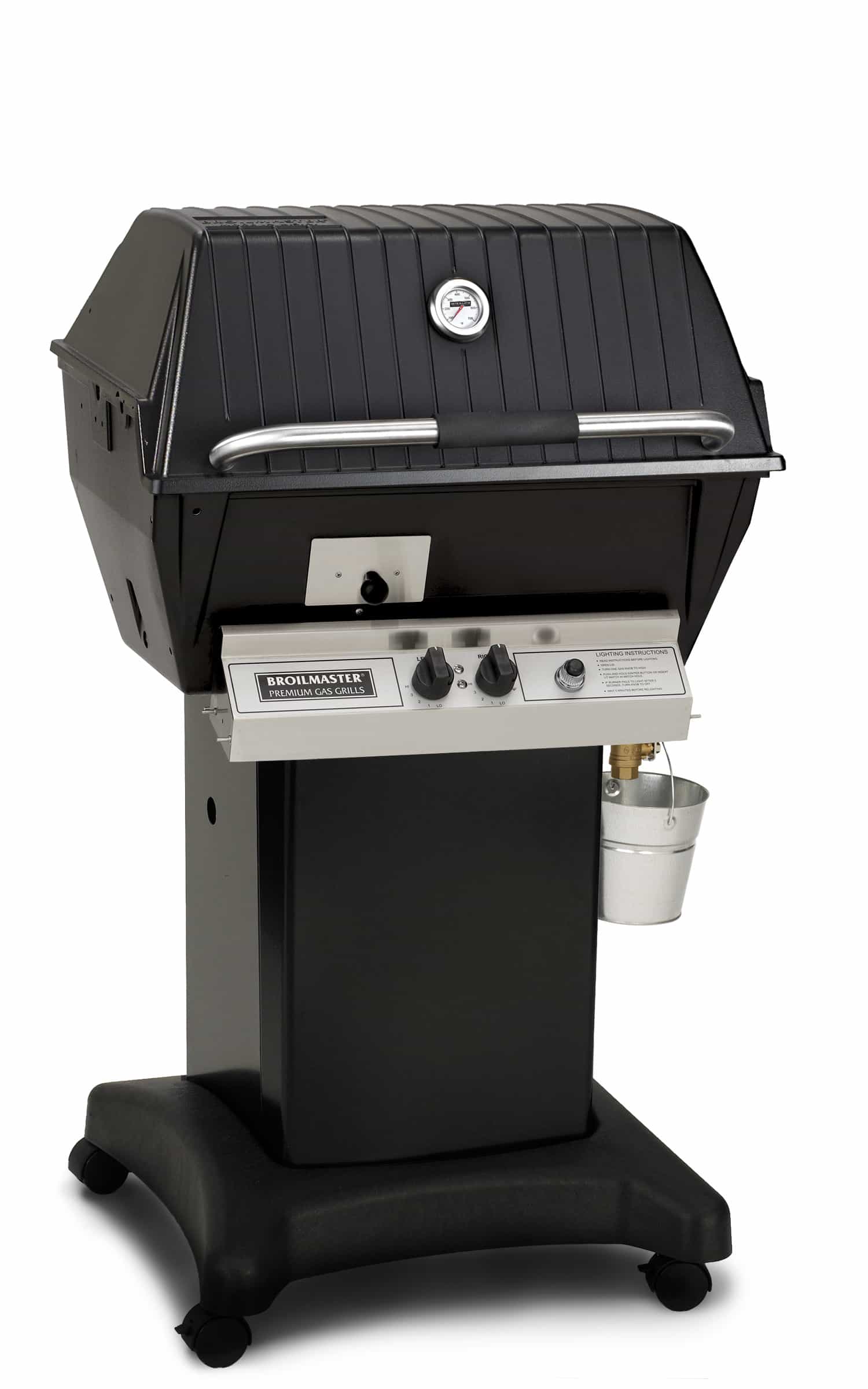 Black grill cart base with removable casters, side shelf and storage cabinet