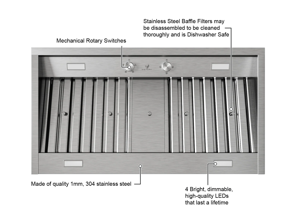 Victory Q5 36-inch range hood insert with remote blower, image 5