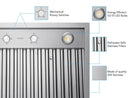 Victory Q5 36-Inch 750 CFM Insert Range Hood in Stainless Steel (Q5-36)