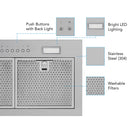 Victory 21-Inch 600 CFM Insert Range Hood with 4-Speed Push Button in Stainless Steel, Bright LED Lights, Auto-Shutoff Timer (Q6-21)