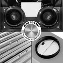 Stainless range hood interior with dual cooling fans and motor components