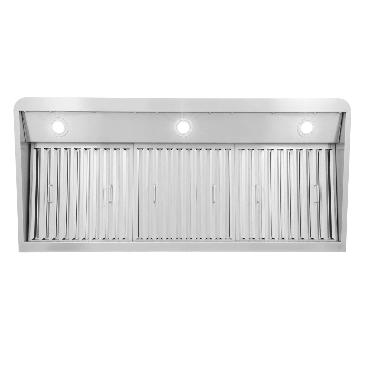 Stainless steel range hood baffle filter panel with vertical fins