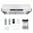 Cosmo 4-Piece Appliance Package - 30-Inch Single Oven Electric Range, Under Cabinet Range Hood, Dishwasher, and Refrigerator in Stainless Steel (COS-4PKG-011)