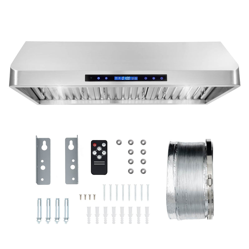Cosmo 4-Piece Appliance Package - 36-Inch Dual Fuel Range, Under Cabinet Range Hood, Dishwasher and Refrigerator (COS-4PKG-149)