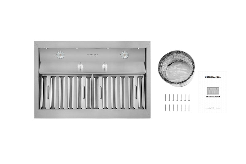 Hauslane Convertible Built-In Insert Range Hood in Stainless Steel, 18.5-Inch Deep (IN-R200)