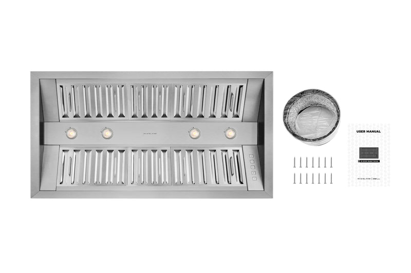 Hauslane 500 CFM Convertible Built-In Insert Range Hood in Stainless Steel, 21-Inch Deep (IN-R300)