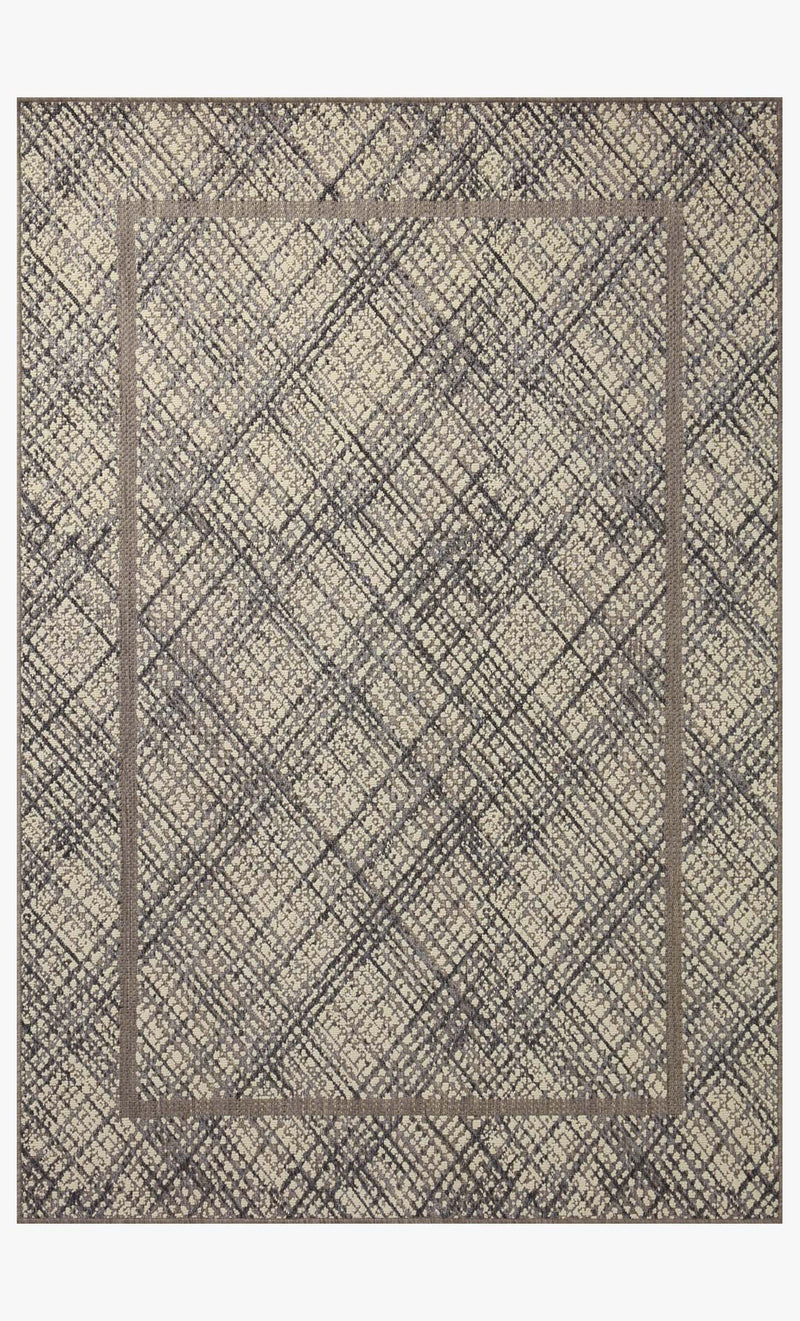 Loloi Rainier Indoor/Outdoor in Ivory and Charcoal 5' 3" x 7' 7" Area Rug (RAI-10)