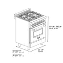 ZLINE Legacy Series Autograph Edition 24-inch Dual Fuel Range with Gas Stove and 2.8 Cu. Ft. Electric Oven in Stainless Steel with Gold Accents (RAZ-24-G)
