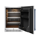 Gordon Ramsay by Thor Kitchen 24-Inch Outdoor Undercounter Beverage Cooler in Stainless Steel with Blue Trim (RBC24SSD-BLU)