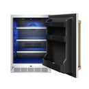 Gordon Ramsay by Thor Kitchen 24-Inch Outdoor Undercounter Beverage Cooler in Stainless with Bronze Trim (RBC24SSD-BRZ)