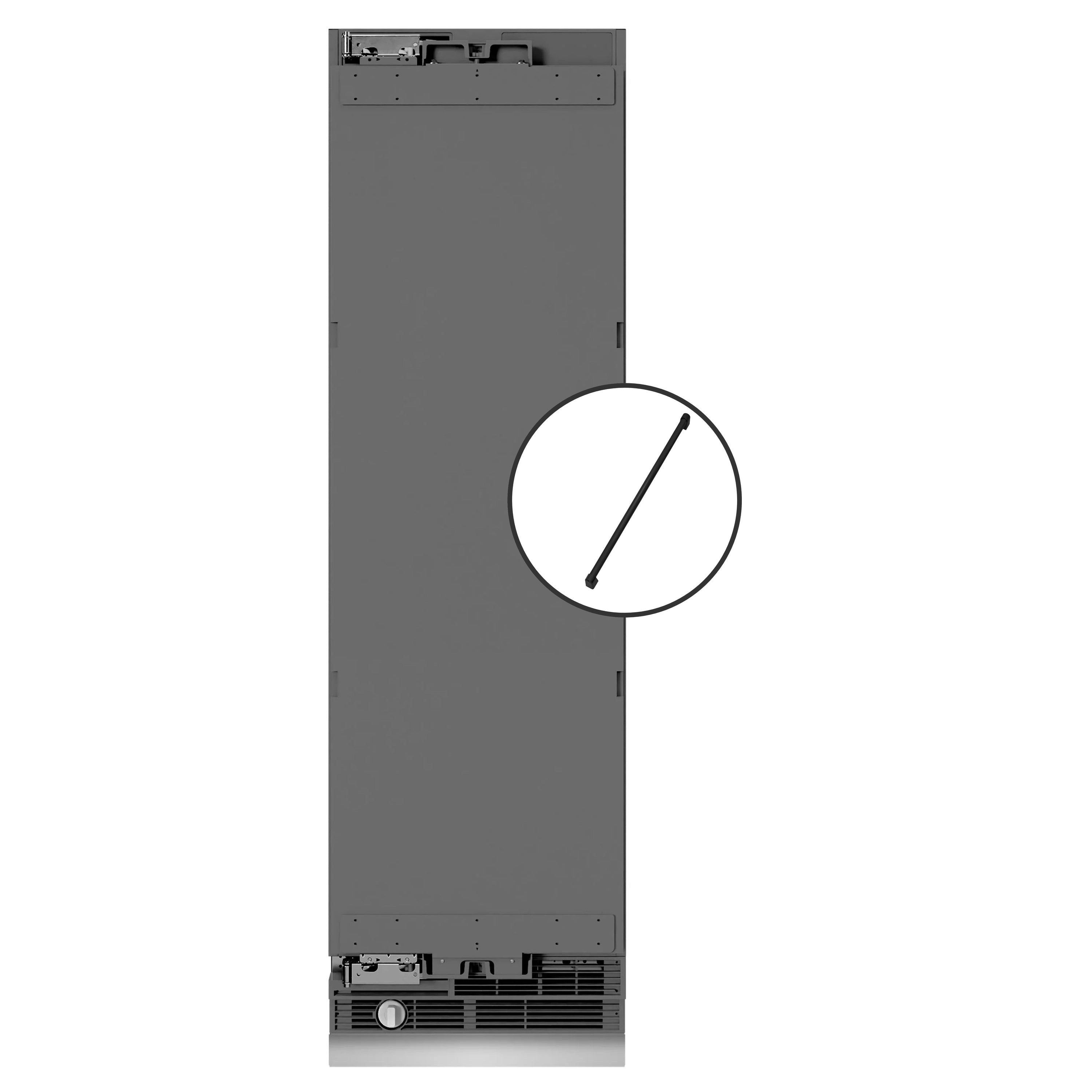 Panel-ready column freezer rear view with handle bracket area highlighted