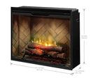 Dimplex Revillusion 36-Inch Portrait Built-In Firebox with Front Glass and Plug Kit (RBF36P-FG)