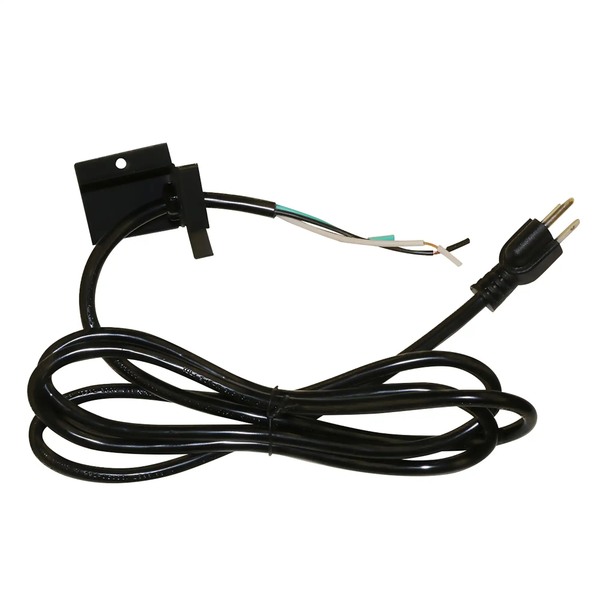 Electric firebox power cord with plug and wiring harness