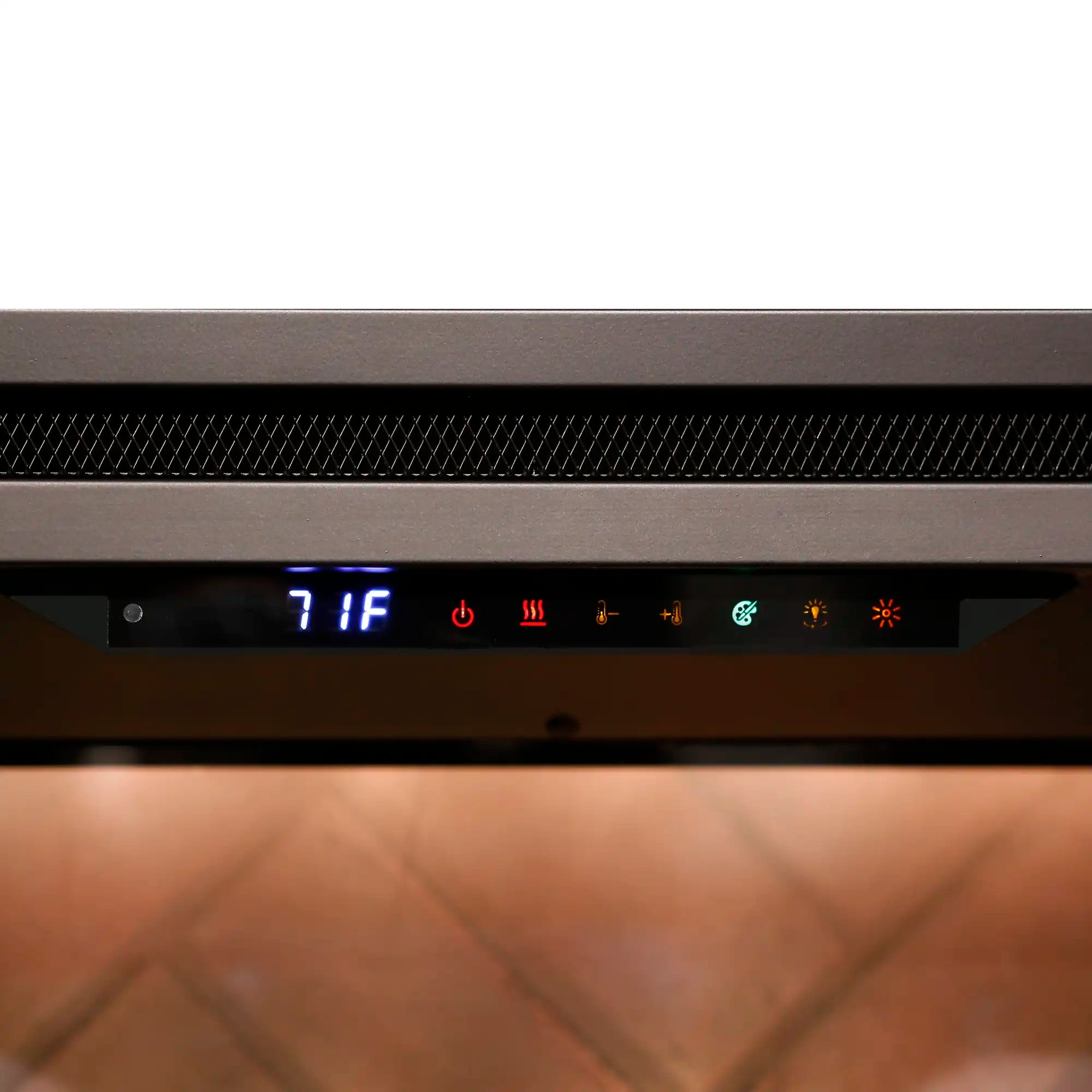 Firebox control panel window with blue-red LED icons and symbols